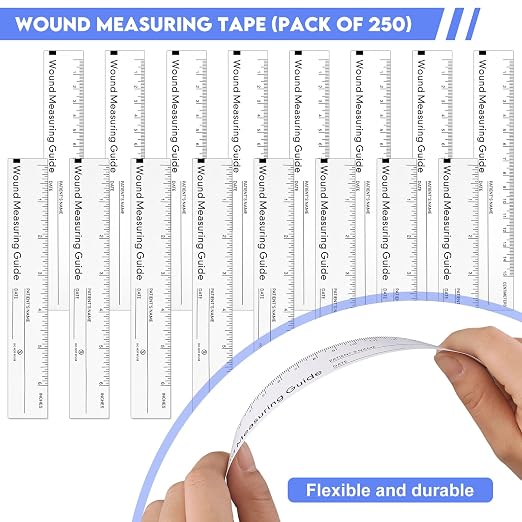 250 Pcs Wound Ruler 6 Inch Wound Measuring Tape Paper Guide Ruler Double Sided - Image 4