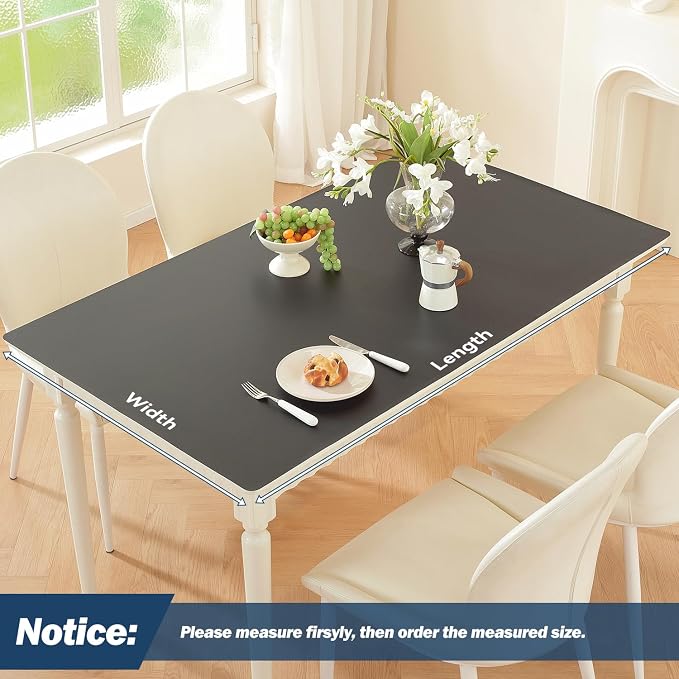 OstepDecor Black Table Cover Protector 24 x 72 Inch, 1.5mm Thick Plastic Table - Image 2