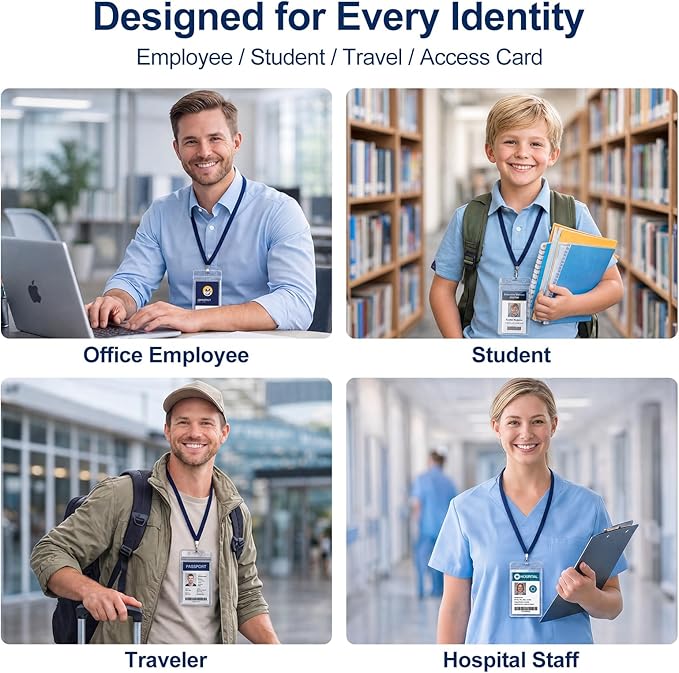 200 Pack Badge Holder, Plastic ID Badge Holder, 2.5" x 3.8" Vertical Name Tag - Image 7