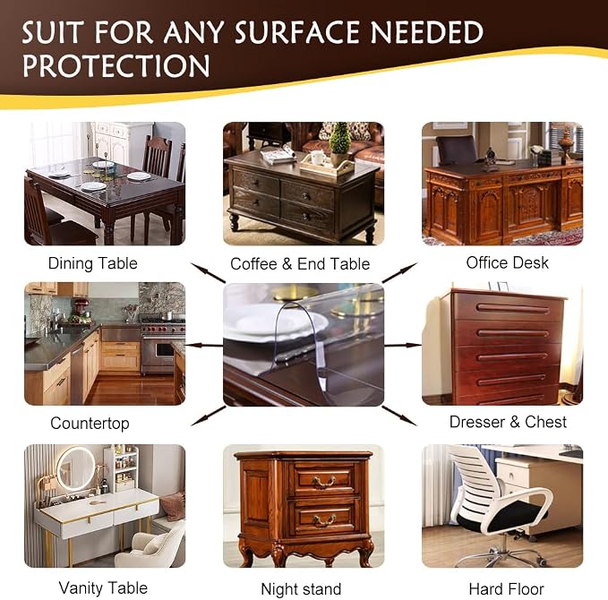 Council Board Protector 1.5mmThick 60 x 20 Inch Clear Table Cover Protector - Image 5