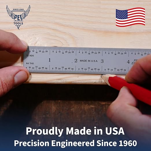 PEC Tools 12"/300mm Rigid Metal Ruler, High-Quality Machinist Ruler, Satin - Image 5