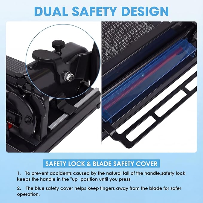 Heavy Duty Paper Cutter for A4 Paper, Guillotine Paper Cutter 12 Inch, 400 - Image 7