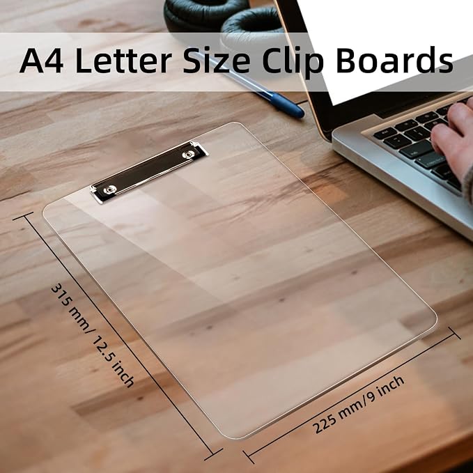 Plastic Clipboards Set of 30, A4 Acrylic Clear Board 8.5x11 | Transparent - Image 3