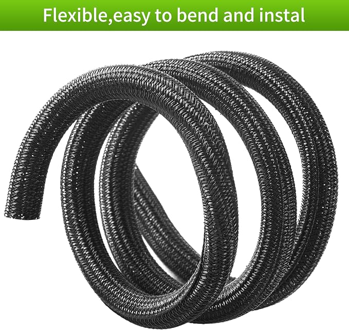 Split Wire Loom 3/8 Inch 25ft, Braided Cable Sleeve - Image 3