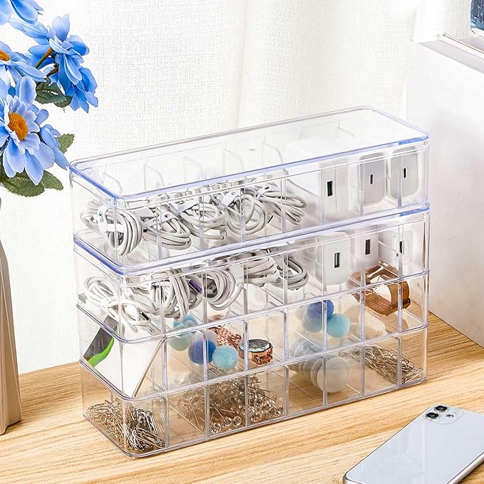 Tatuo 8 Pcs Cord Organizer for Drawer Desktop, Cable Organizer Box - Image 4