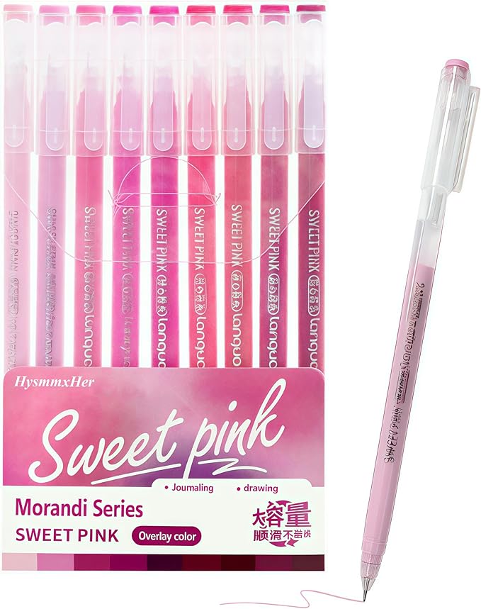 9 Colored Gel Pens Set, 0.6mm Fine Point by HysmmxHer