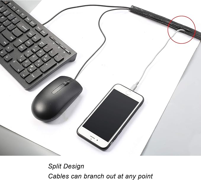 25ft - 1 inch Braided Cable Management Sleeve Cord Protector - Self-Wrapping - Image 3