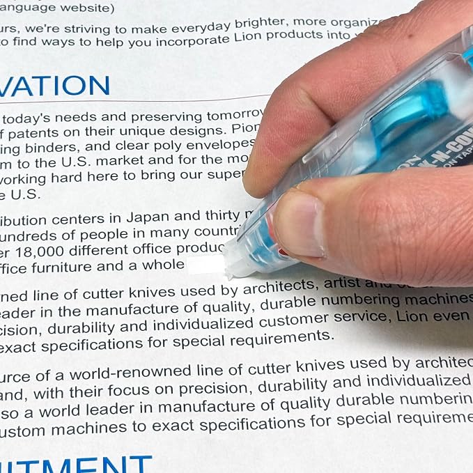 LION CLICK-N-COVER Refill Correction Tape - Image 7