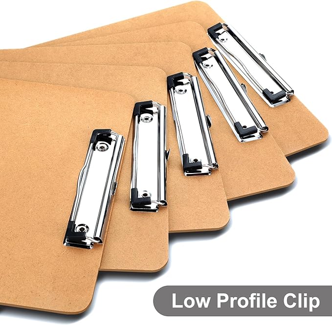 Wood Clipboards Set of 8, Letter Size Hardboard Clip Board 8.5x11 | A4 Standard - Image 4