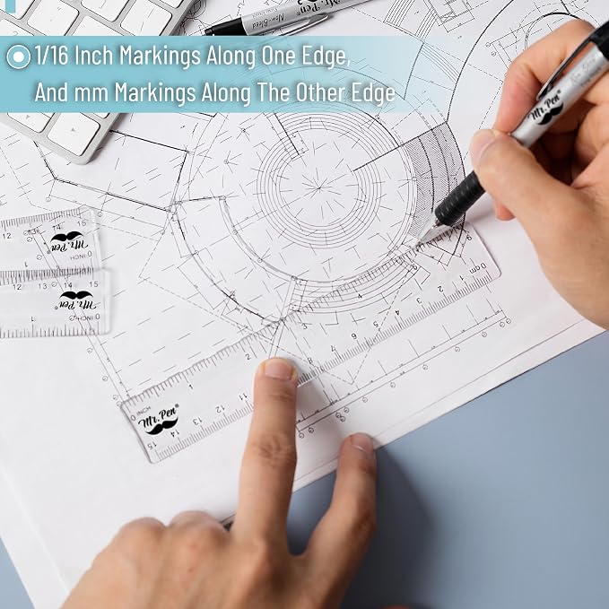 Mr. Pen- Bulk Plastic Rulers, 6 Inch, 24 Pack, Easy-to-Read Markings | - Image 4