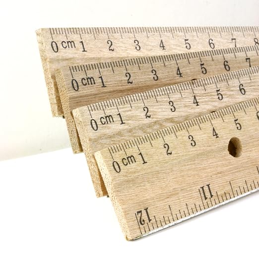 BAZIC Products 12 in Wooden Ruler, Inch & Metric | clear inch and centimeter - Image 2