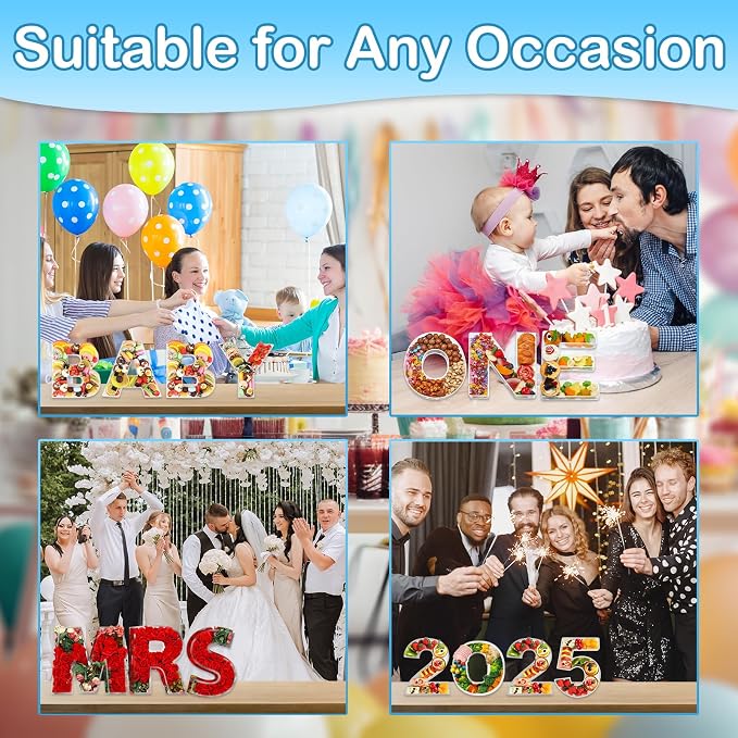 10" I Clear Acrylic Letter Charcuterie Board Box, Reusable Fillable Decorative - Image 4