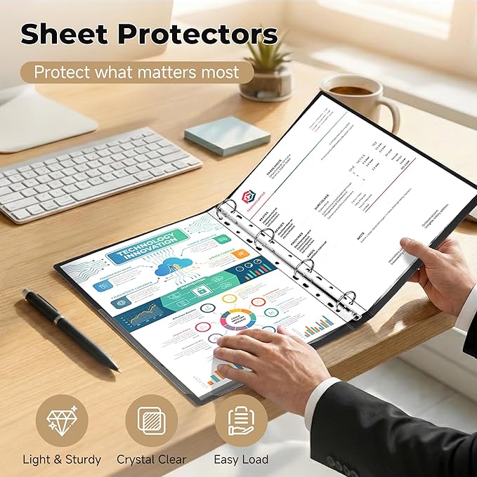 360 Pack Clear Sheet Protectors 8.5 x 11 Inch, Plastic Page Sleeves - Image 2