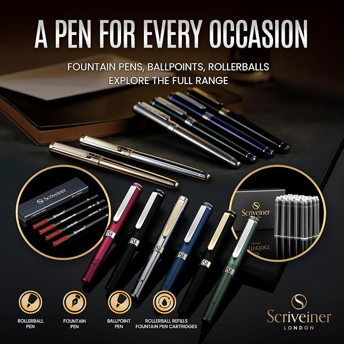 Scriveiner Deep Crimson Ballpoint Pen - Image 6