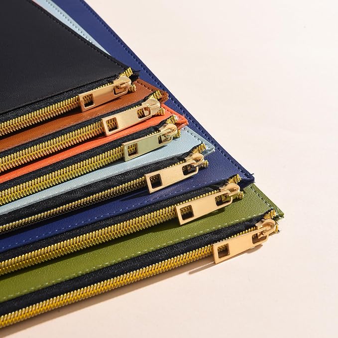PU Leather A4 File Folder Zipper Document Holder Envelope Folder Case - Image 9
