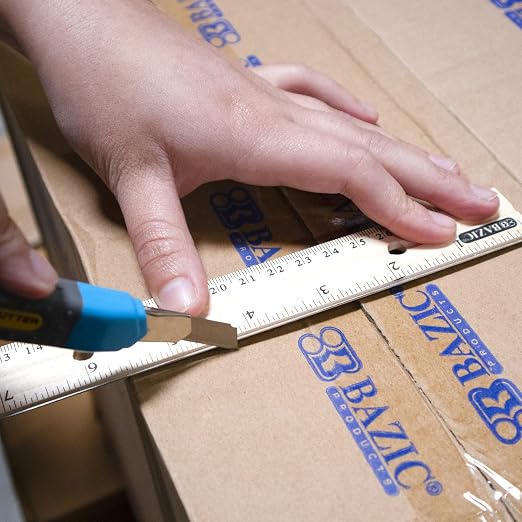BAZIC Products 12 in Wooden Ruler, Inch & Metric | clear inch and centimeter - Image 7