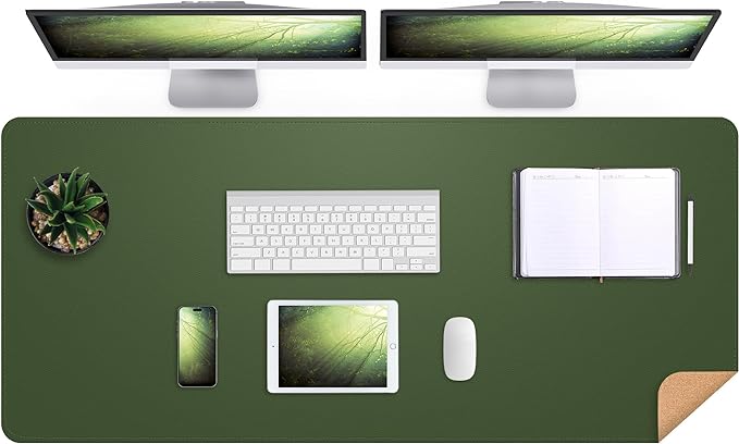 AFIING Leather Desk Pad Protector, Large Desk Mat by AFIING