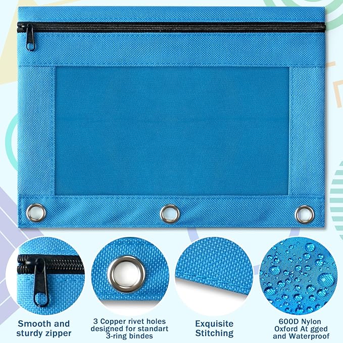 Pencil Pouch for 3 Ring Binder, 72 Pack Bulk Pencil Pouches - Image 3