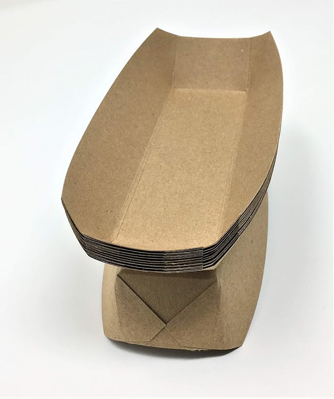 Mr Miracle 7 Inch Paper Hot Dog Tray in Kraft Paper. Pack of 100. Disposable - Image 7