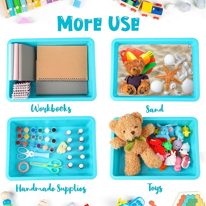 Kigley 16 Pcs Flat Storage Tray Organizer Bin Letter Size Paper Trays - Image 5