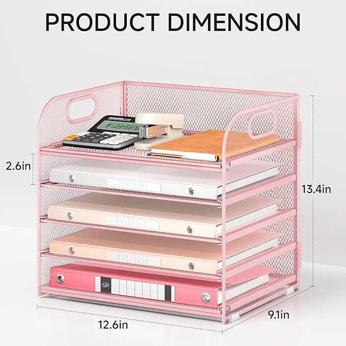5 Tray Paper Organizer Letter Tray - Image 2
