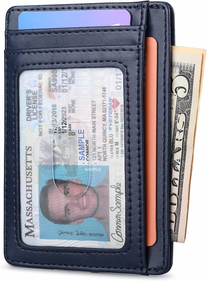 Buffway Slim Minimalist Front Pocket RFID Blocking Leather Wallets - Image 2