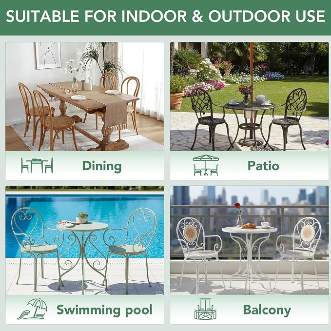 Summsun Outdoor Bistro Chair Cushions Set of 4 - Image 7