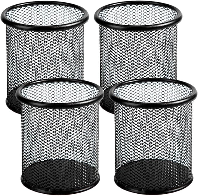 Ameceres 4 Packs Wire Mesh Pencil Holder Metal Pen Cup Desk Pen Organizer Case by Ameceres