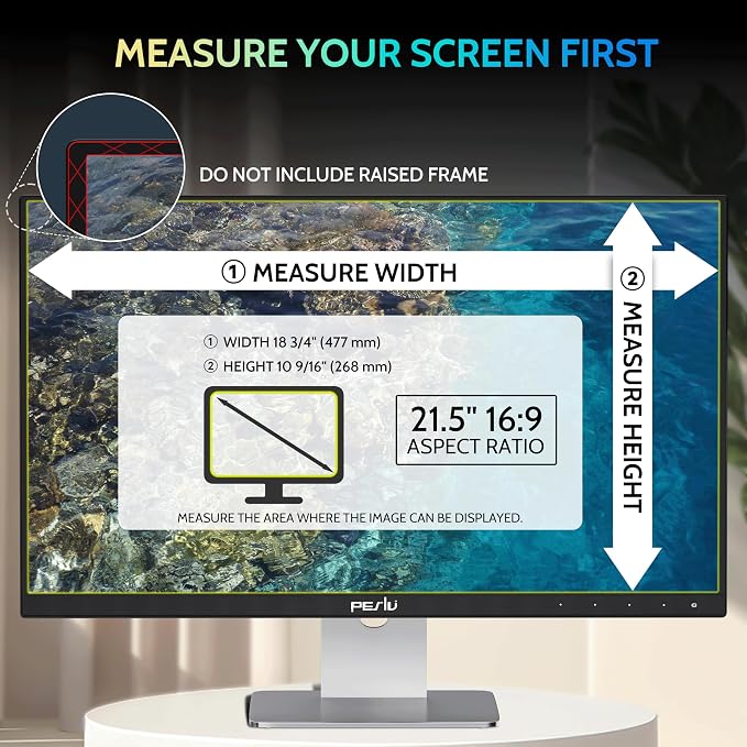 Peslv 21.5 Inch Privacy Screen for Computer Monitor 16:9 Aspect Ratio, Eye - Image 2