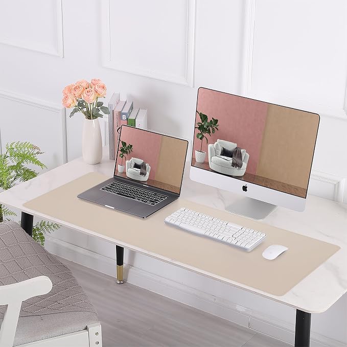 AFIING Cork Desk Mat 47" x 23.6", Dual-Sided Natural Cork & PU Leather Desk Pad - Image 7
