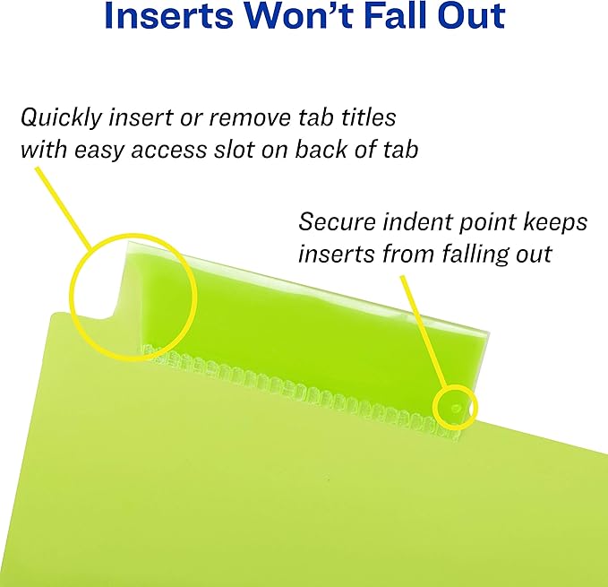 Avery Big Tab Insertable Plastic 2 Pocket Dividers - Image 3