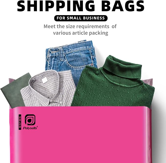 POLYSELLS 500 pcs 14.5x19 Inches Pink Poly Mailers Shipping Envelopes, Strong - Image 5