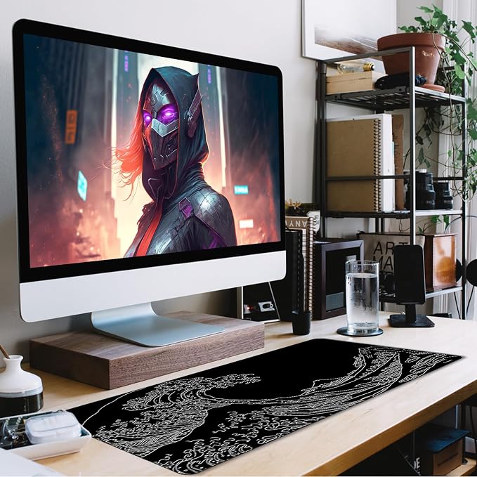 Japanese Sea Wave Mouse Pad for Gaming, Large Mouse Pad Extended Non-Slip - Image 7