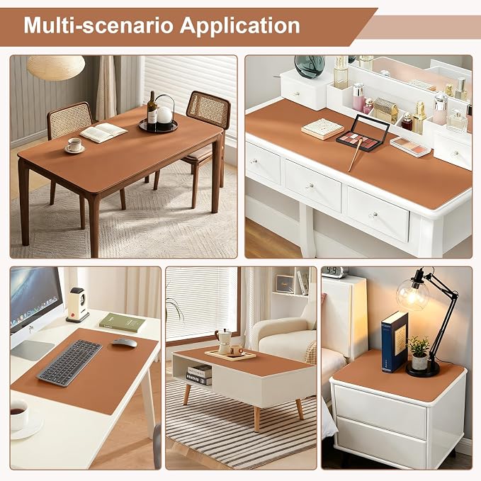 OstepDecor Brown Table Cover Protector 16 x 48 Inch, 1.5mm Thick Plastic Table - Image 5