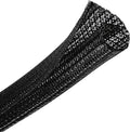 25ft - 1 inch Braided Cable Management Sleeve Cord Protector - Self-Wrapping by CrocSee