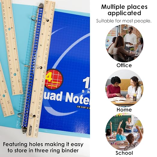 BAZIC Products 12 in Wooden Ruler, Inch & Metric | clear inch and centimeter - Image 6