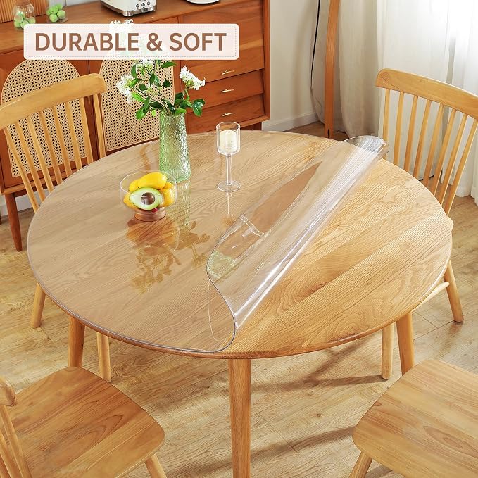 Warmstar Clear Table Protector 2mm Thick, Dia.46 Inch Round Table Cover - Image 2