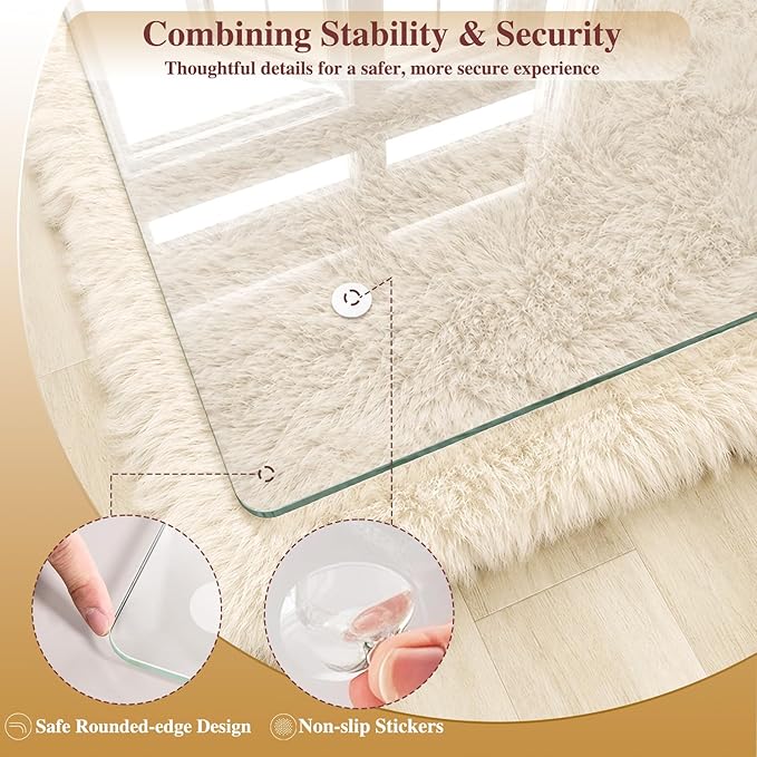 Tempered Glass Chair Mat for Carpet，30"x42" Office Mats for Rolling Chairs - Image 6