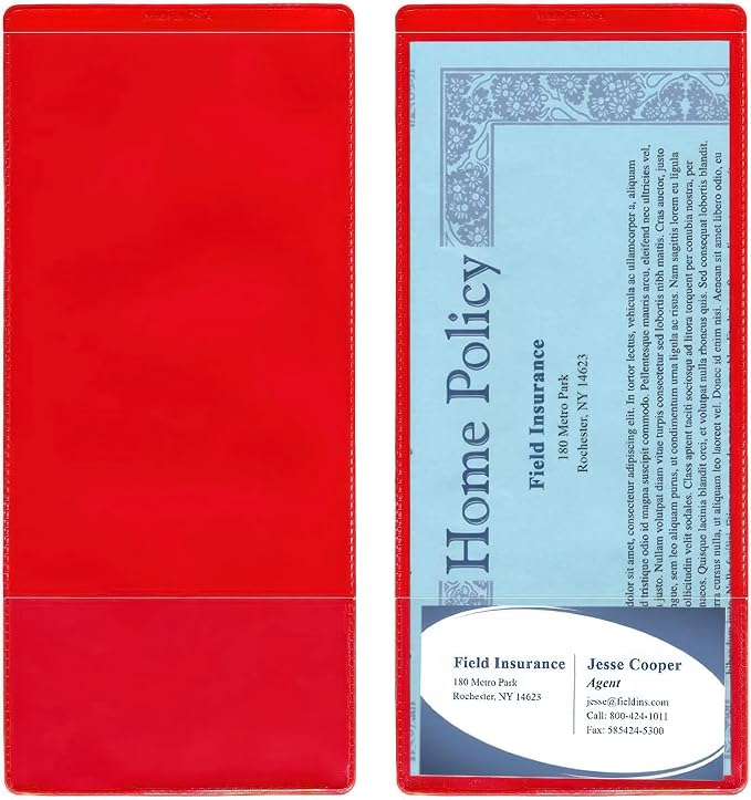 StoreSMART® - Red Plastic Policy/Lotto Ticket Holders - 300-Pack - INS30-R-300 by StoreSMART