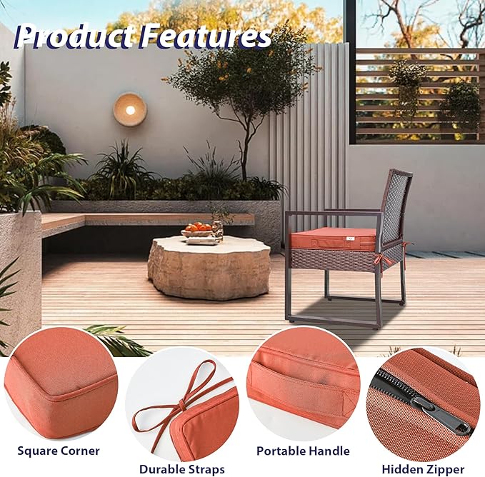 IPYNBAP Outdoor Chair Cushions Set of 4 -Waterproof Outdoor Seat Cushions - Image 5