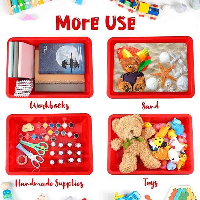 Hoteam 10 Pcs Flat Storage Organizer Tray Bin Paper Tray - Image 5