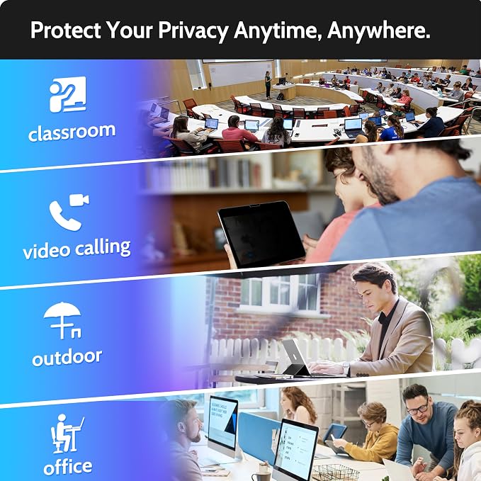 Peslv Privacy Screen Protector for iPad Air 13 Inch, Anti Glare Blue Light Spy - Image 8