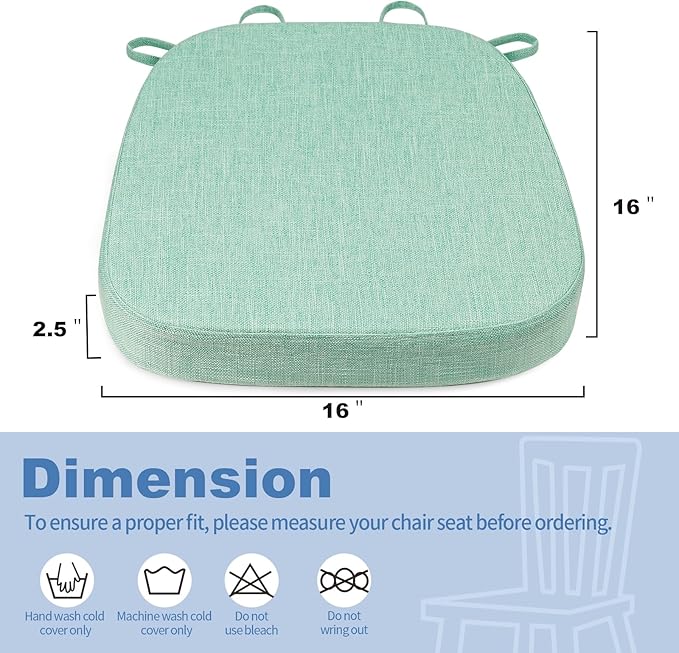 BUYUE Thickened 2.5" Dining Chair Cushions Set of 6, U-Shape High Density Foam - Image 3