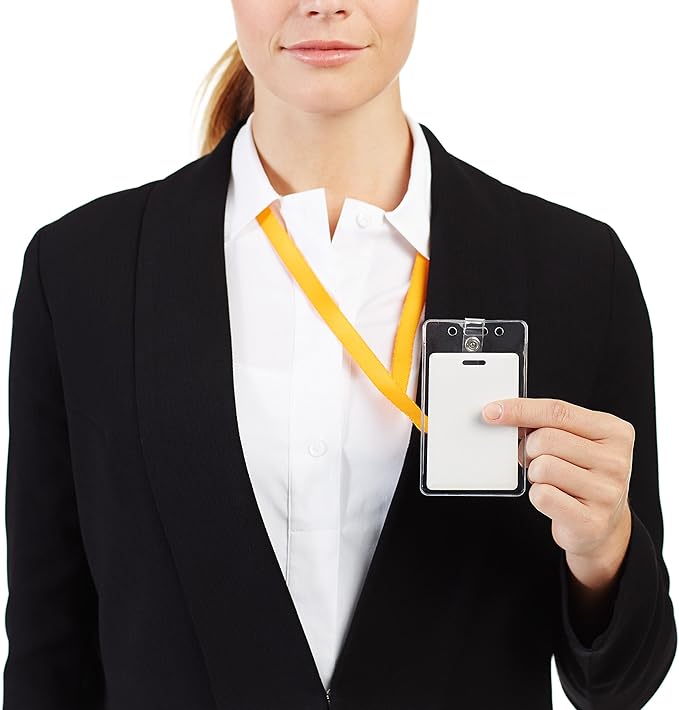 Amazon Basics Vertical Clear Plastic ID Badge Holders, 2.55" x 4.41" - Image 3