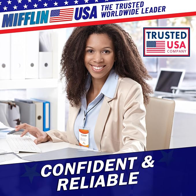 Mifflin-USA Plastic Vertical Card Holder Quick Load No Zipper Name ID Badge - Image 6