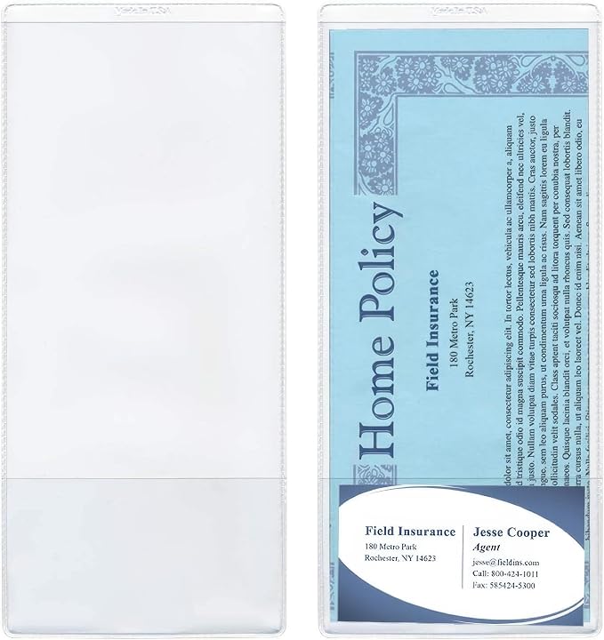 StoreSMART® - White Plastic Policy/Lotto Ticket Holders - 20-Pack - INS30-W-20 by StoreSMART