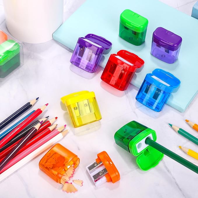 Aodaer 72 Pieces Pencil Sharpeners Bulk Double Hole Pencil Sharpener Manual - Image 5