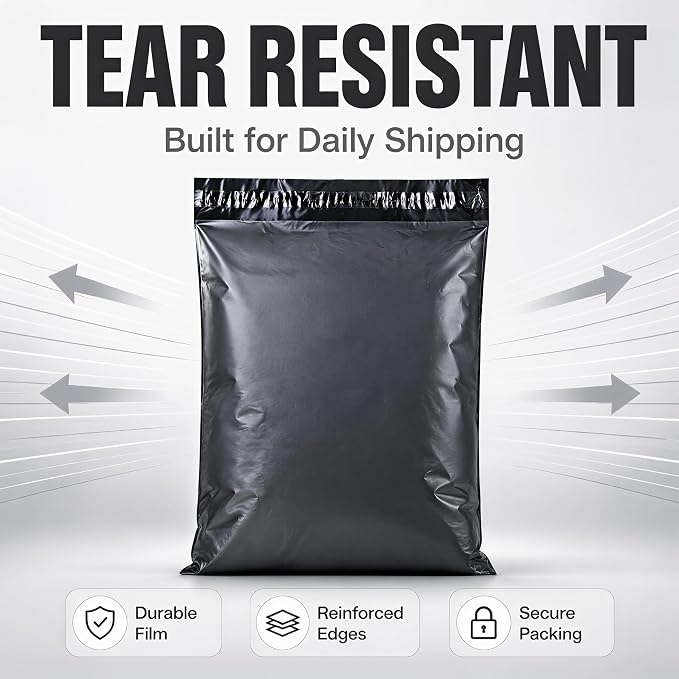 10"x13" Poly Mailers，Black Shipping and Envelope Bags Pack of 30 - Image 2