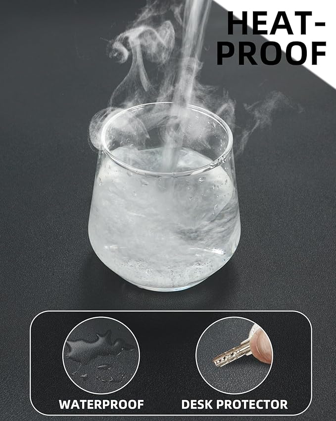 AFIING Leather Desk Protector, Large Mouse Pad, Non-Slip Blotter, Waterproof - Image 4