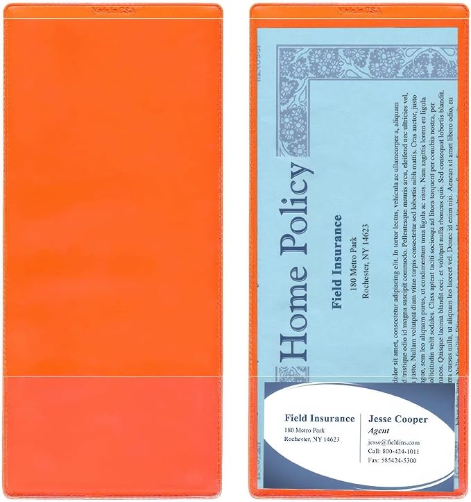 StoreSMART® - Orange Plastic Policy/Lotto Ticket Holders - 20-Pack - INS30-O-20 by StoreSMART